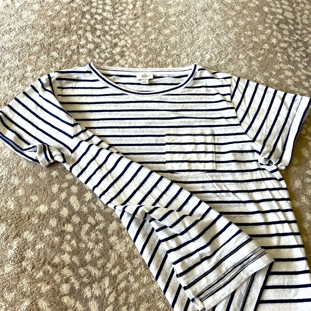 Navy white J Crew classic stripe